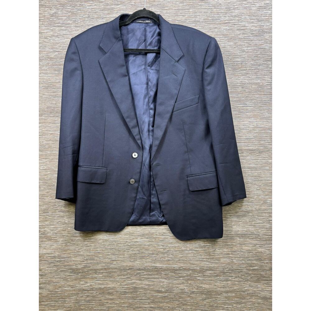 Corneliani Blazer Mens 50 Blue Virgin Wool Suit Jacket Made In Italy Two Button